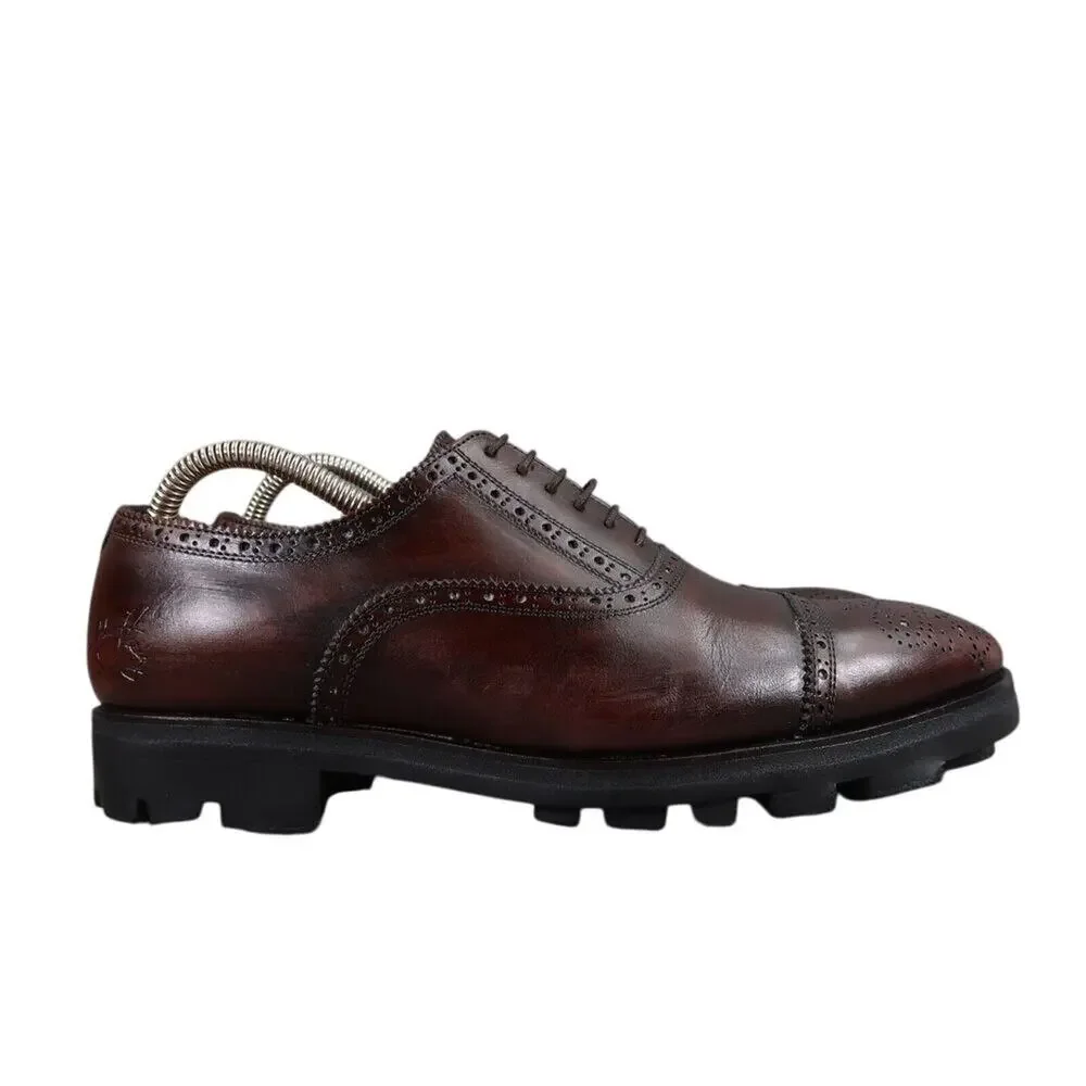 John Fluevog Shoes Mens 8 Oxford Classic Lace Up Brogue Brandenburg Angel Banker